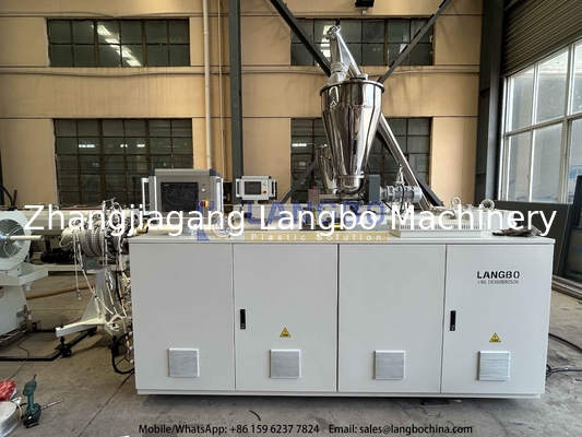 Plastic Twin Double Screw Extruder Electrical Conduit Water Supply Drainage Sewer Production Extrusion Making Machine (Пластик двойной двойной винтовой экструдер) электрический канал водоснабжения дренаж канализации производство экструзии