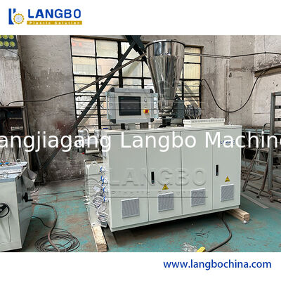 1180mm Profile Size PVC Cable Trunk Making Machine With 8m Calibration Table and 55/110 Conical Twin Screw Extruder